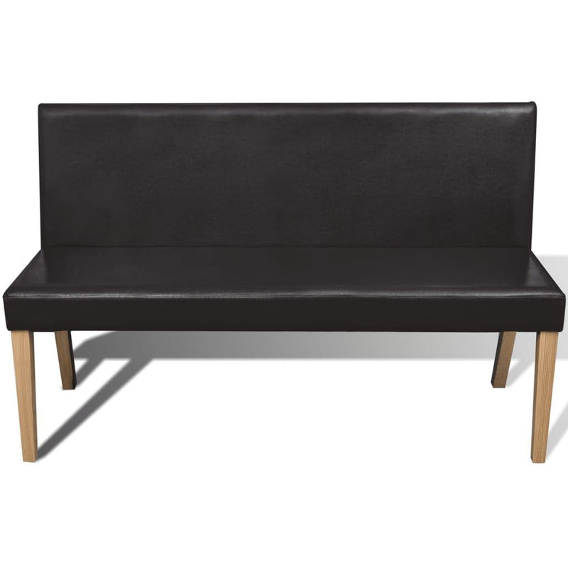 Bench 139,5 Cm Dark Brown Faux Leather - John Cootes