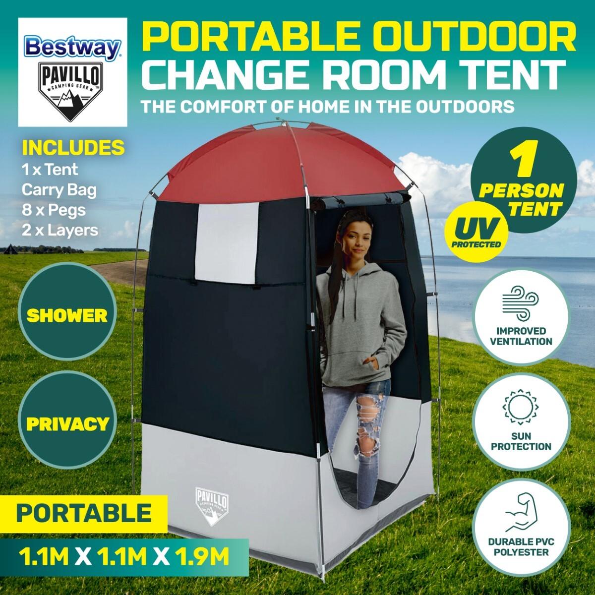 Bestway 1.9m x 1.1m Outdoor Portable Change Room Tent Spacious Zippered Door - John Cootes