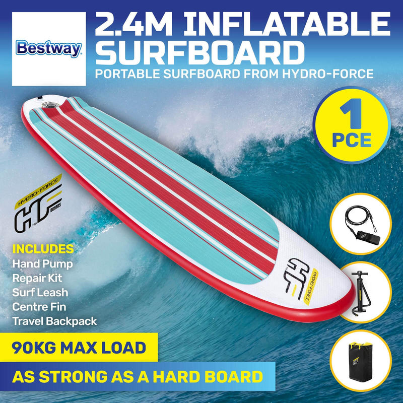 Bestway 2.4m Surfboard Inflatable Essentials Included Innovative Technology - John Cootes