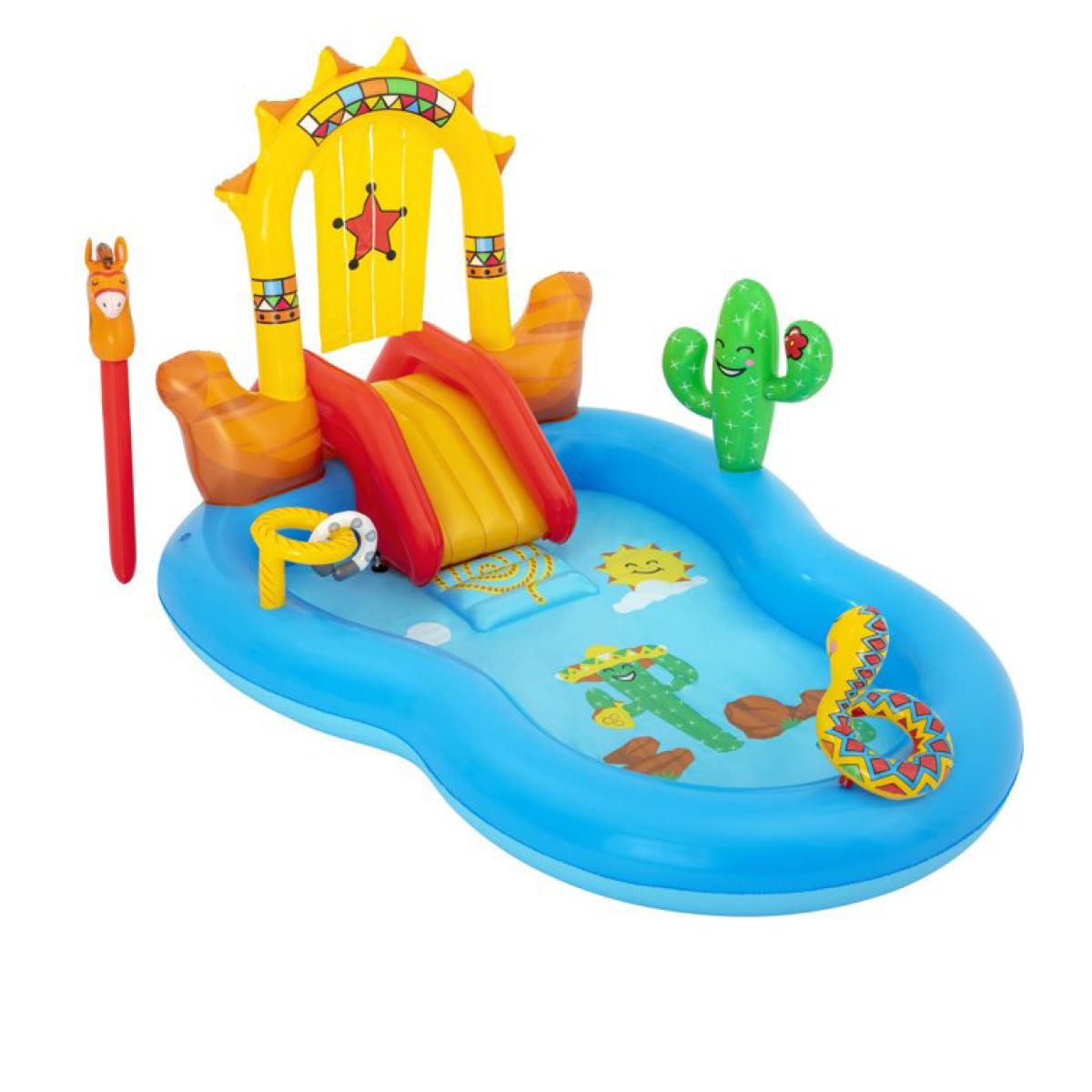 Bestway 2.6 x 1.8m Inflatable Wild West Water Fun Park Pool With Slide
