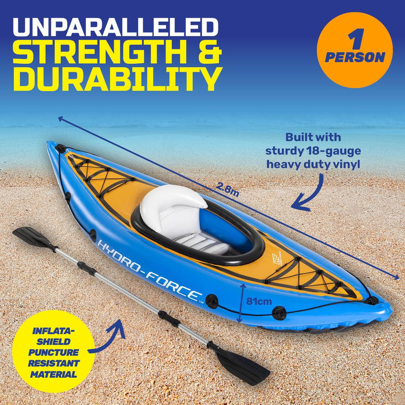 Bestway 2.8m Kayak Inflatable 1 Person Essentials Included Premium Quality - John Cootes