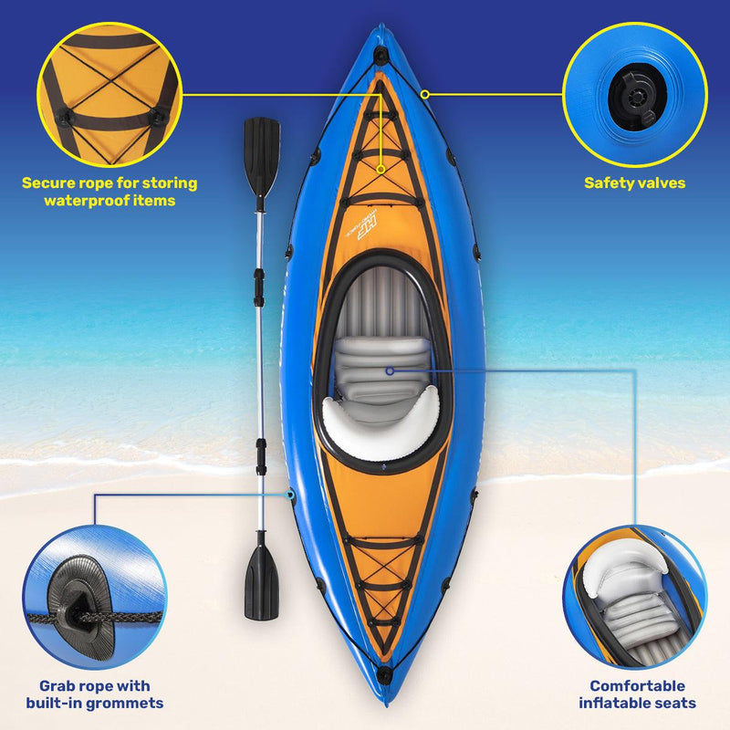 Bestway 2.8m Kayak Inflatable 1 Person Essentials Included Premium Quality - John Cootes