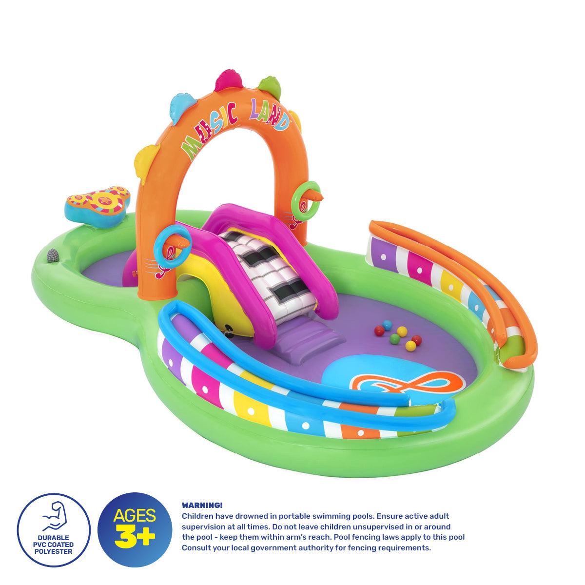 Bestway 3m x 1.9m Inflatable Sing & Splash Water Fun Park Pool & Slide 349L - John Cootes