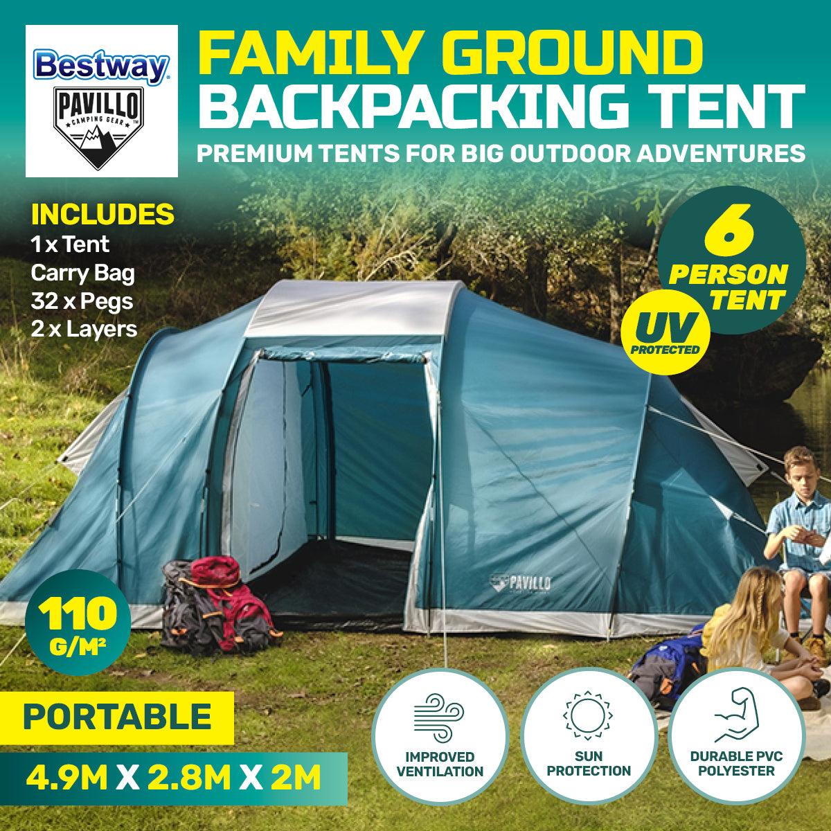 Bestway 4.9m x 2.m Tent 6 Person UV Protected Premium Double Layered PVC - John Cootes