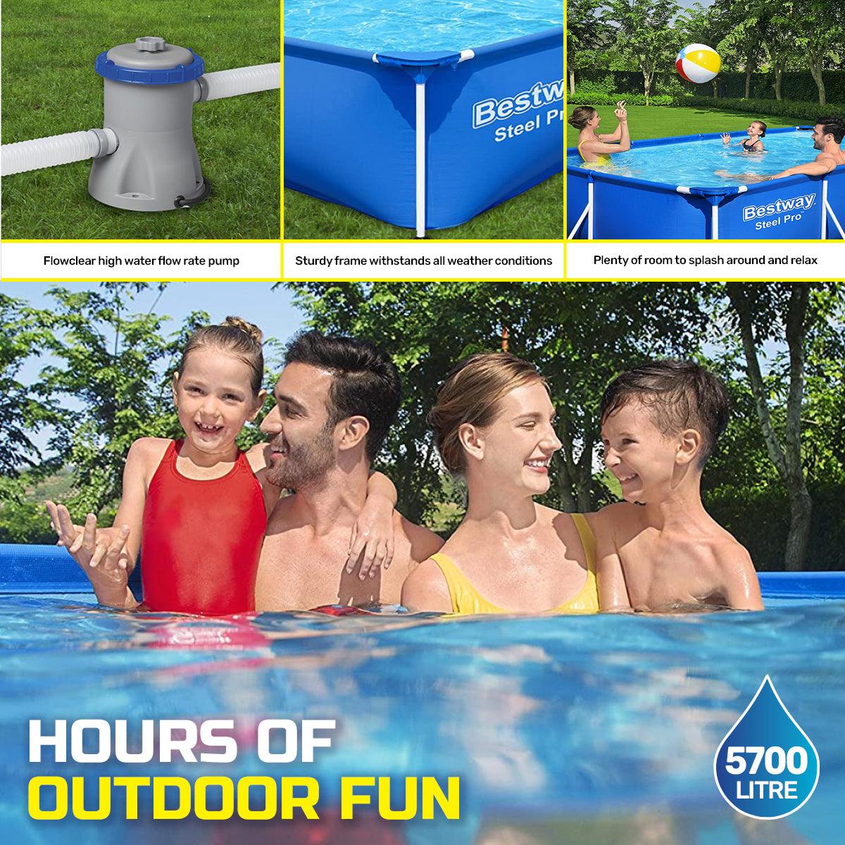 Bestway 4m x 2.1m Above Ground Pool High Gauge PVC Construction 5700 Litre - John Cootes