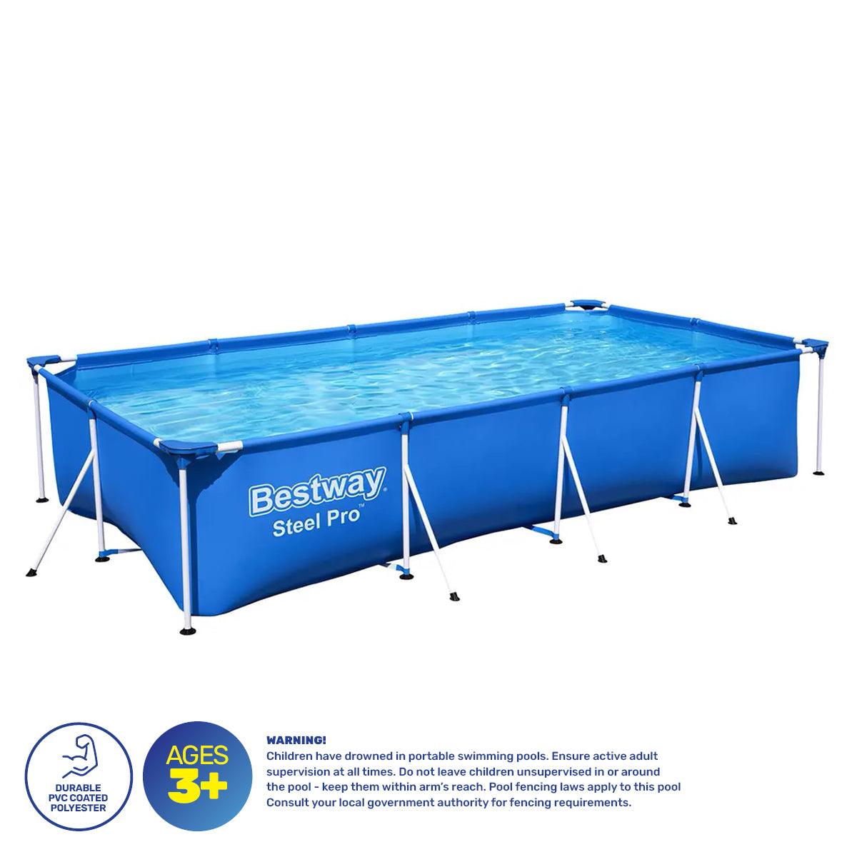 Bestway 4m x 2.1m Above Ground Pool High Gauge PVC Construction 5700 Litre - John Cootes