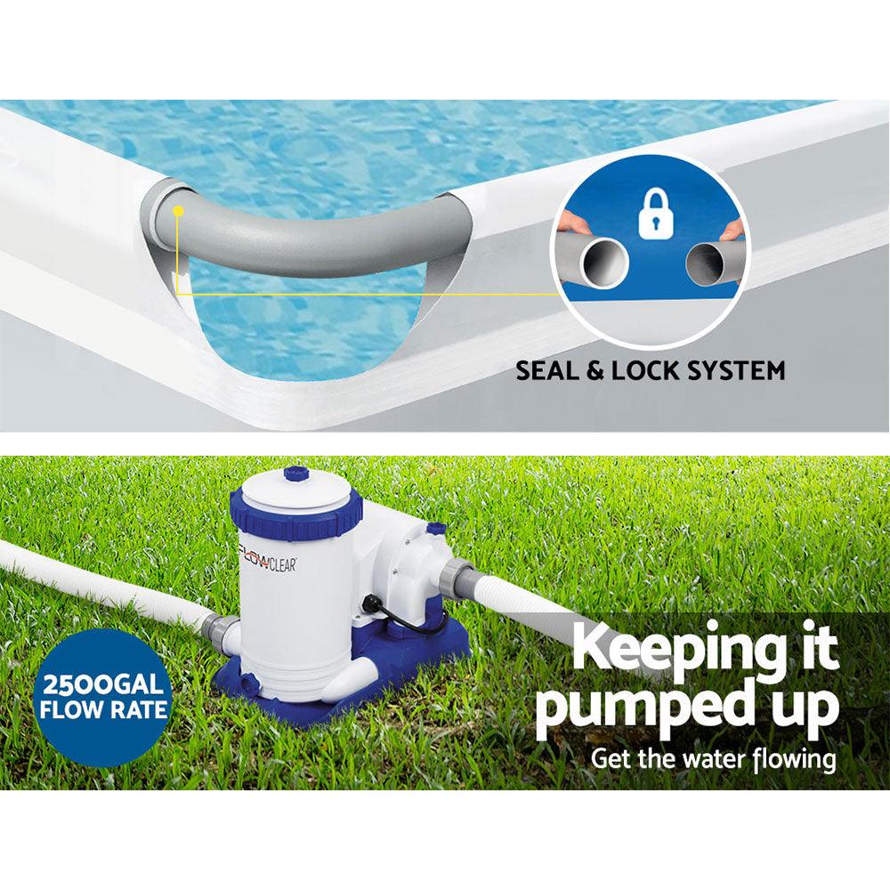 Bestway Above Ground Swimming Pool Power Steel™ Rectangular Frame Pools Filter - John Cootes