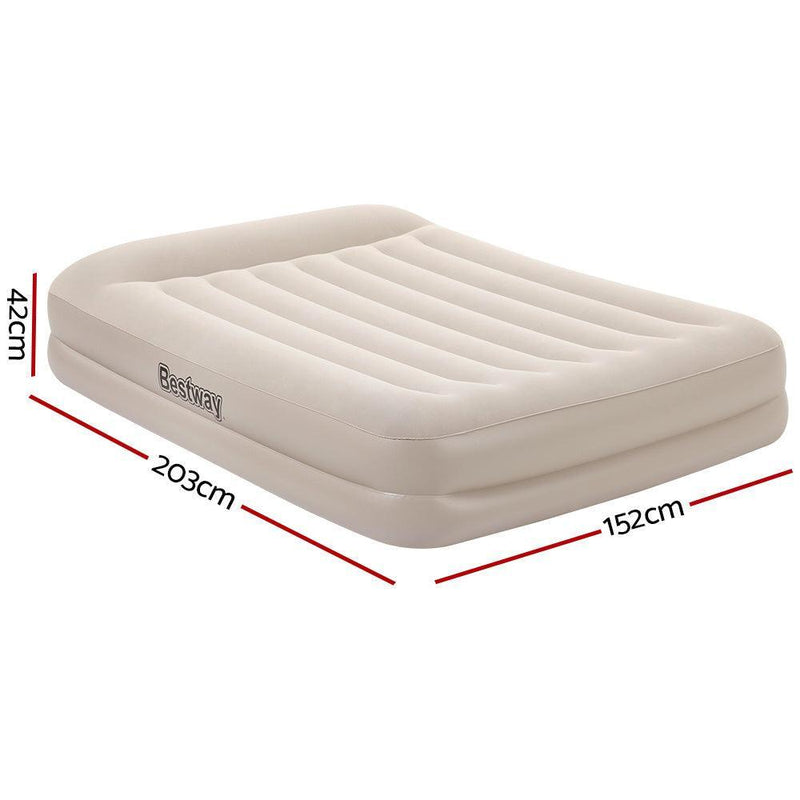 Bestway Air Bed Beds Mattress Queen Size Sleep Built-in Pump Camping Inflatable - John Cootes