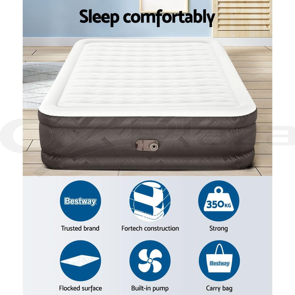 Bestway Air Bed Queen Size Mattress Camping Beds Inflatable Built-in Pump - John Cootes