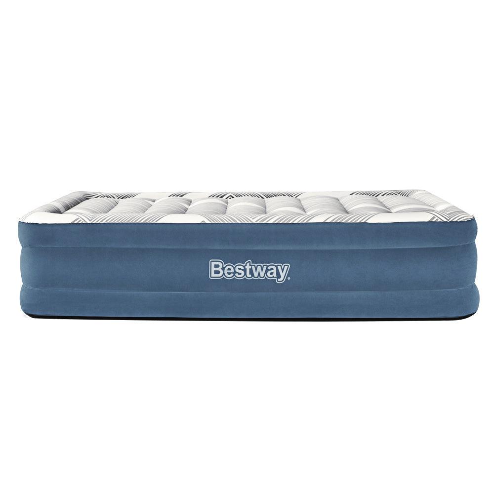 Bestway Air Mattress Bed Queen Size Inflatable Camping Beds Print Top Carry Bag - John Cootes