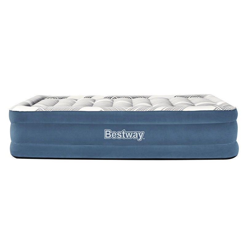 Bestway Air Mattress Bed Queen Size Inflatable Camping Beds Print Top Carry Bag - John Cootes