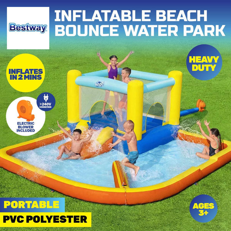 Bestway H2OGO! Bounce Water Park Inflatable Pool Slide w Electric Blower - John Cootes