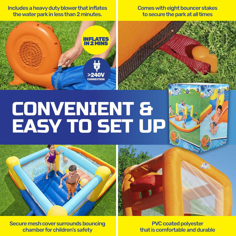 Bestway H2OGO! Bounce Water Park Inflatable Pool Slide w Electric Blower - John Cootes