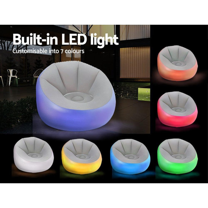 Bestway Inflatable Seat Sofa LED Light Chair Outdoor Lounge Cruiser - John Cootes