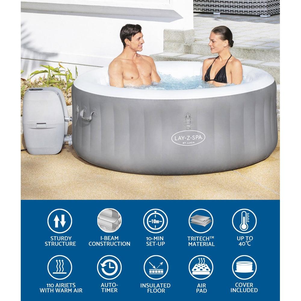 Bestway Inflatable Spa Pool Massage Portable Hot Tub Lay-Z Spa Mini Bath Pools - John Cootes