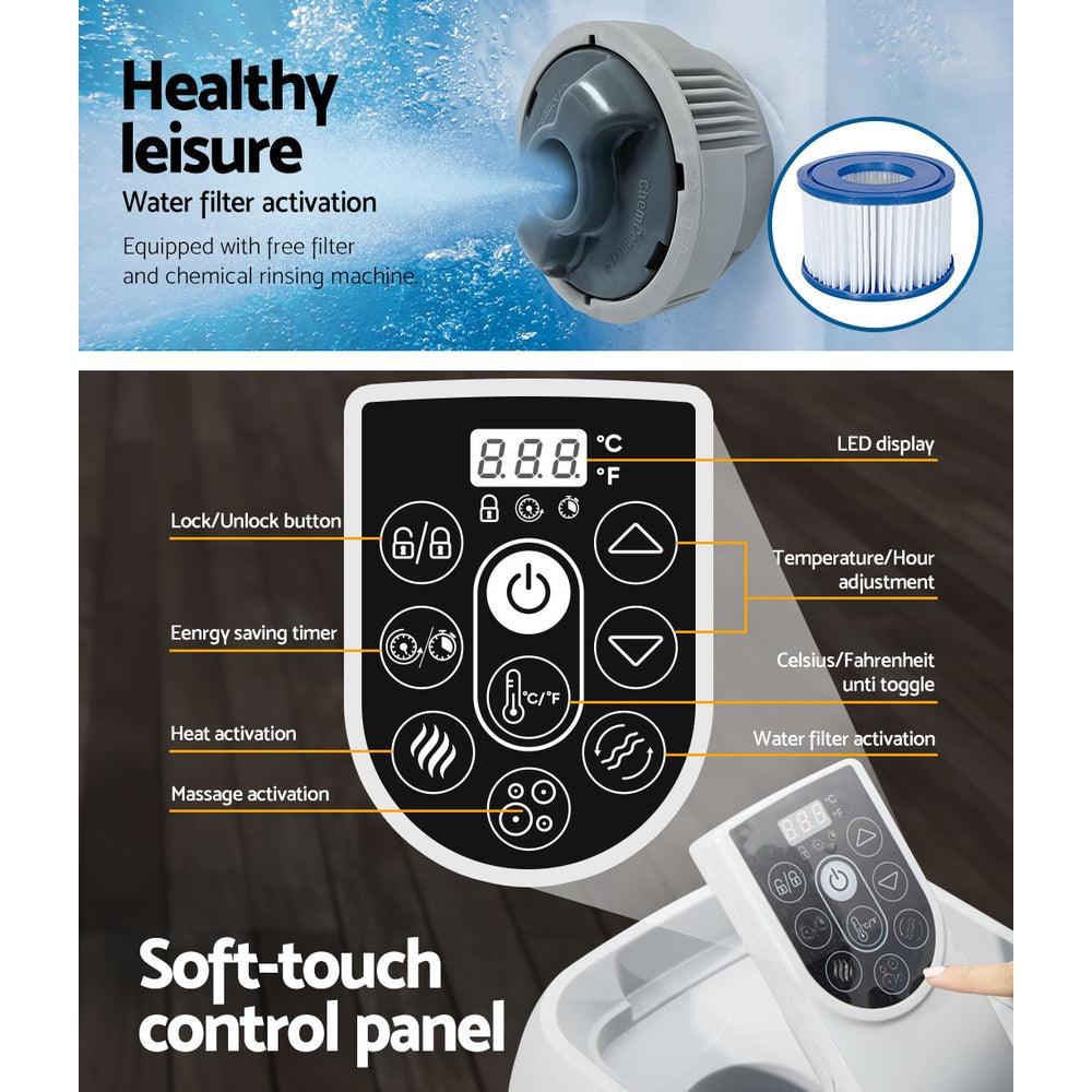 Bestway Inflatable Spa Pool Massage Portable Hot Tub Lay-Z Spa Mini Bath Pools - John Cootes