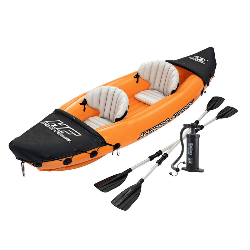 Bestway Lite-Rapid 2 Person Kayak Oars Hand Pump Fins Inflatable 3.21m x 88cm - John Cootes