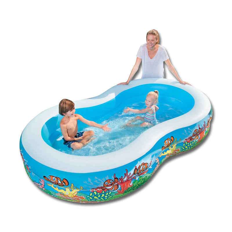 Bestway Swimming Pool Above Ground Inflatable Family Fun 262cm x 157cm x 46cm - John Cootes