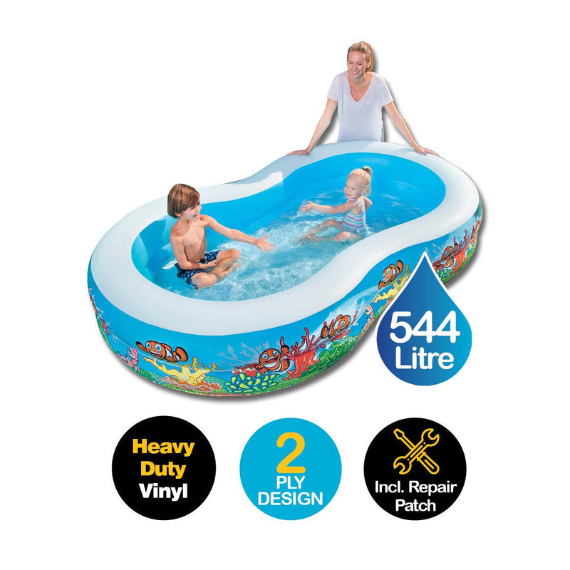 Bestway Swimming Pool Above Ground Inflatable Family Fun 262cm x 157cm x 46cm - John Cootes