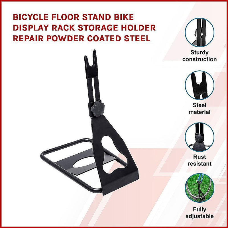 Bicycle Floor Stand Bike Display Rack Storage Holder Repair Powder Coated Steel - John Cootes
