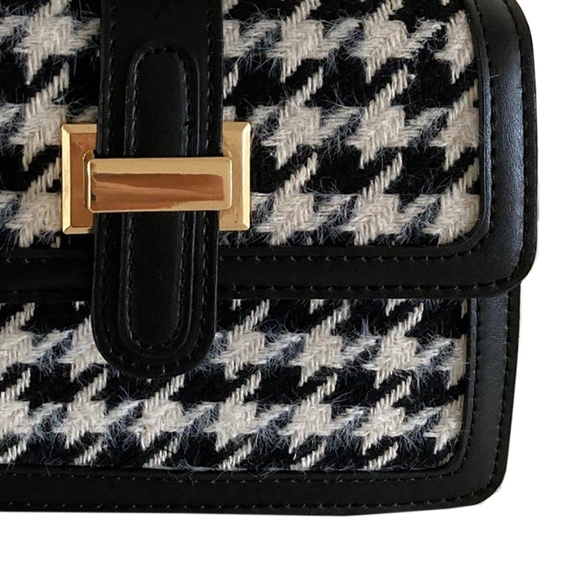 Black and White Hangbag-Houndstooth - John Cootes