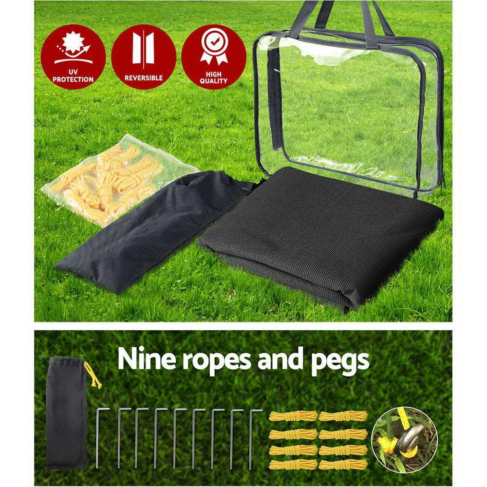 Black Caravan Privacy Screen 1.95 x 2.2M End Wall or Side Sun Shade Roll Out - John Cootes