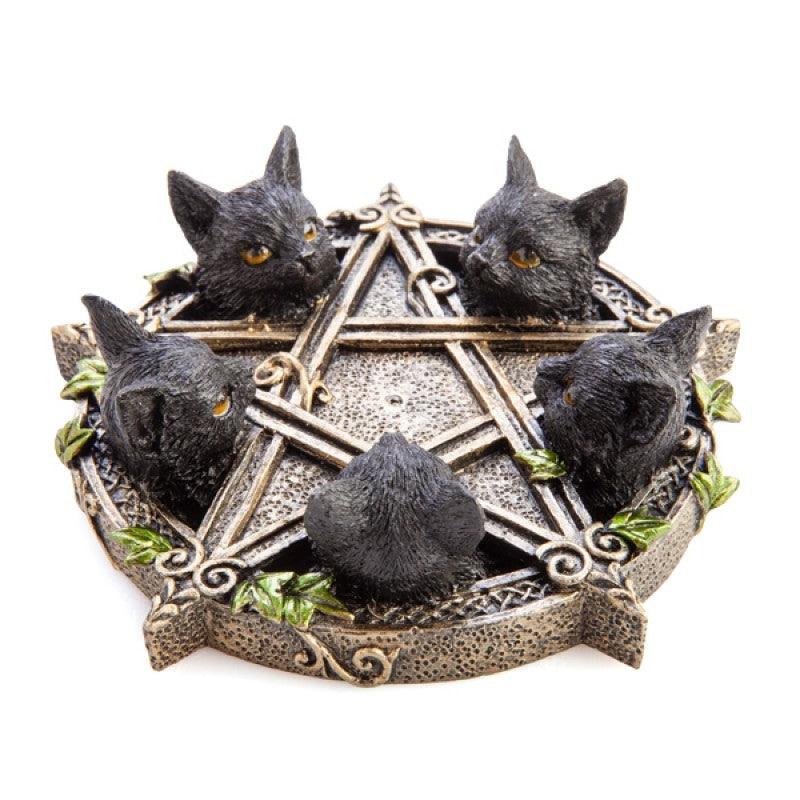 Black Cat Pentacle Incense Burner - John Cootes