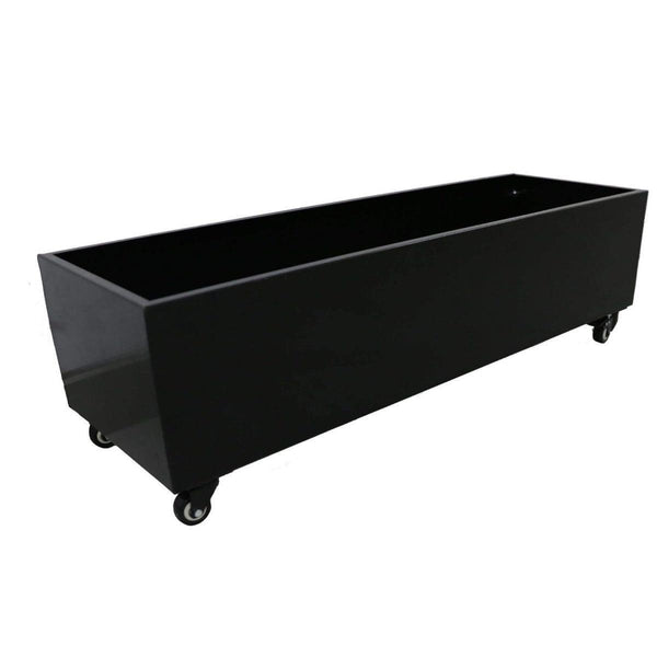 Black Metal Versatility Planter Medium with Wheels - John Cootes