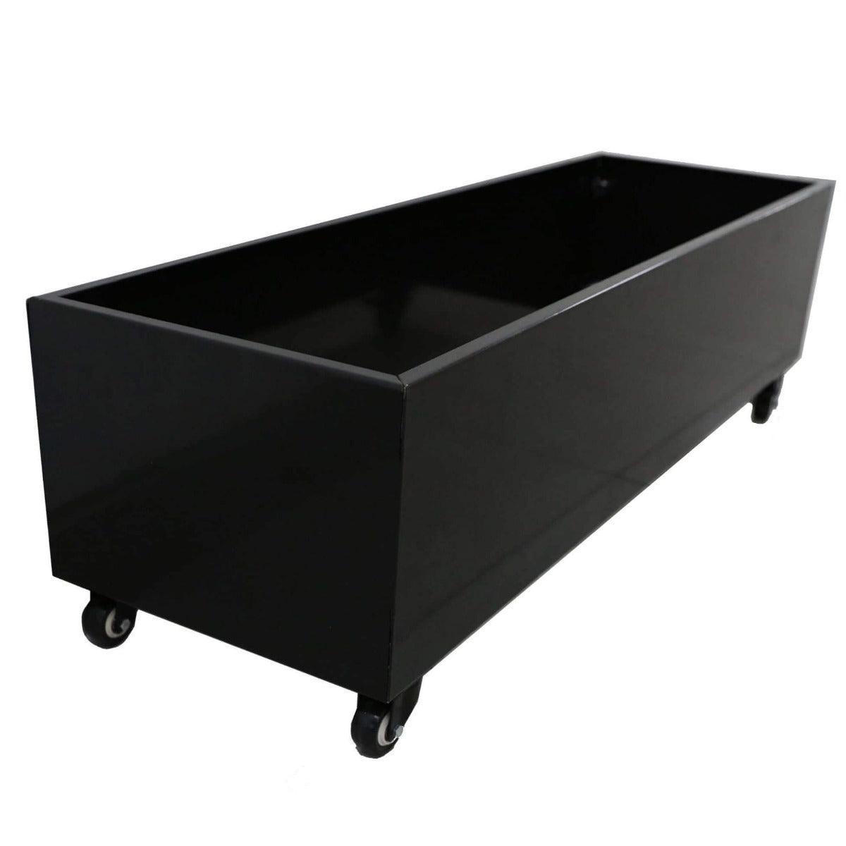 Black Metal Versatility Planter Medium with Wheels - John Cootes