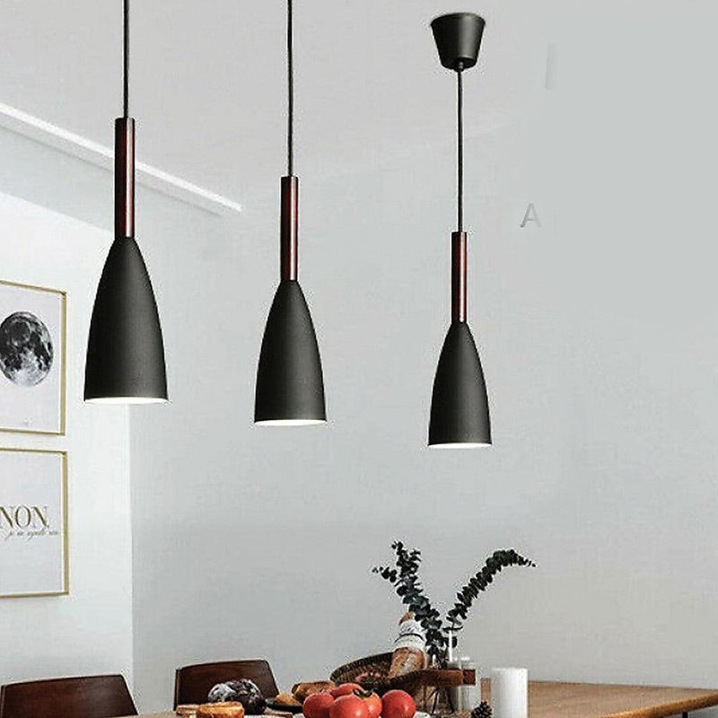 Black Pendant Lighting Kitchen Lamp Modern Pendant Light Bar Wood Ceiling Lights - John Cootes