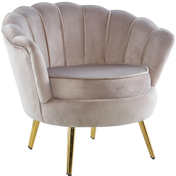 Bloomer Velvet Fabric Accent Sofa Love Chair - Beige - John Cootes
