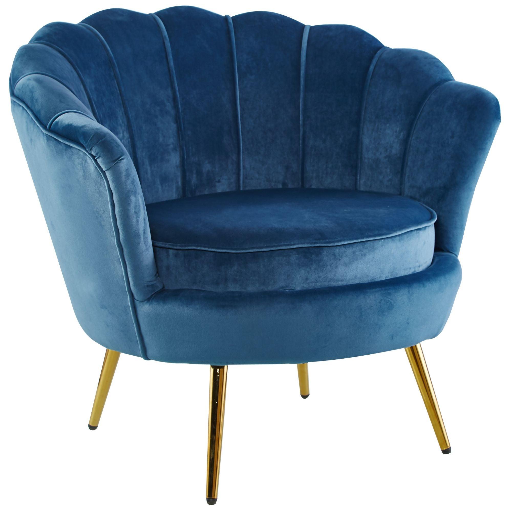 Bloomer Velvet Fabric Accent Sofa Love Chair - Blue - John Cootes