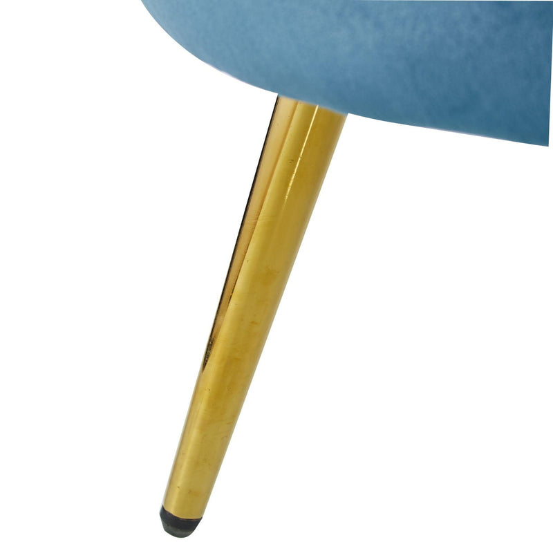 Bloomer Velvet Fabric Accent Sofa Love Chair - Blue - John Cootes