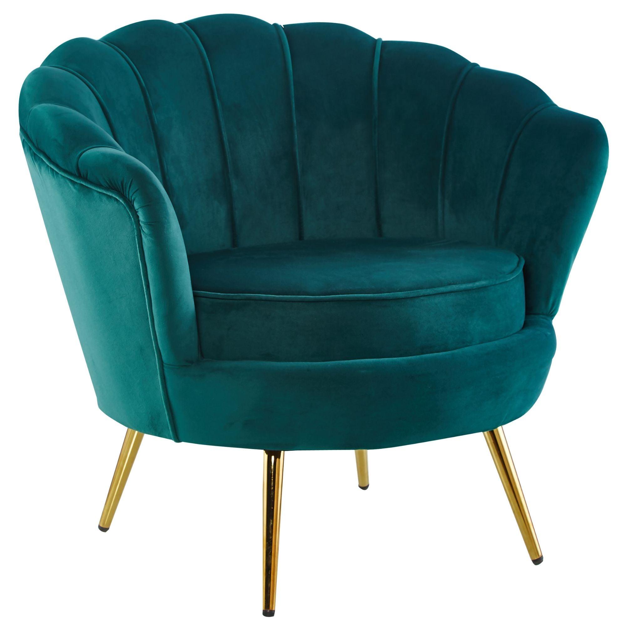 Bloomer Velvet Fabric Accent Sofa Love Chair - Green - John Cootes