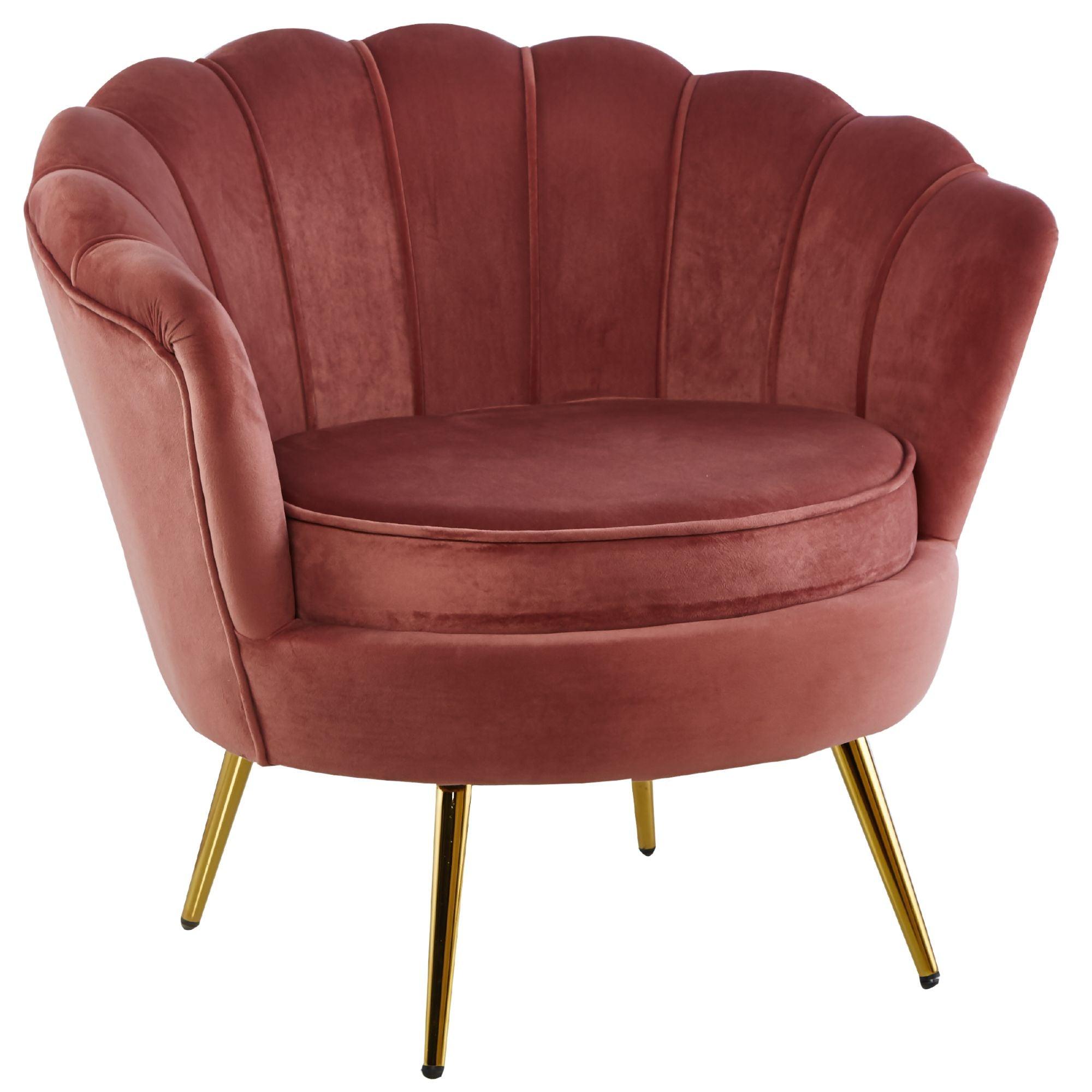 Bloomer Velvet Fabric Accent Sofa Love Chair - Rose Pink - John Cootes