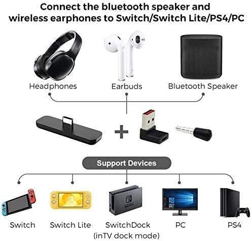 Bluetooth Adapter Route air Pro Support in-Game Voice Chat compatible with Nintendo Switch, Nintendo Switch Lite, PS4 and Laptops - John Cootes