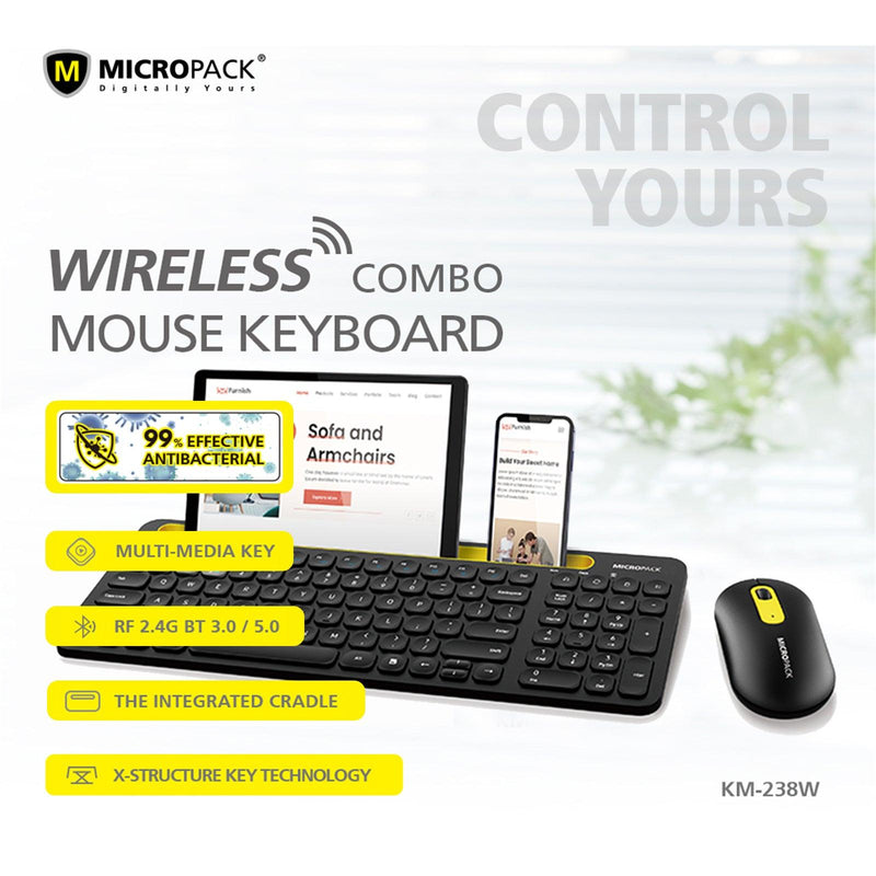 Bluetooth Wireless PC Keyboard Mouse Set For Computer Laptop Power Saving PC - John Cootes