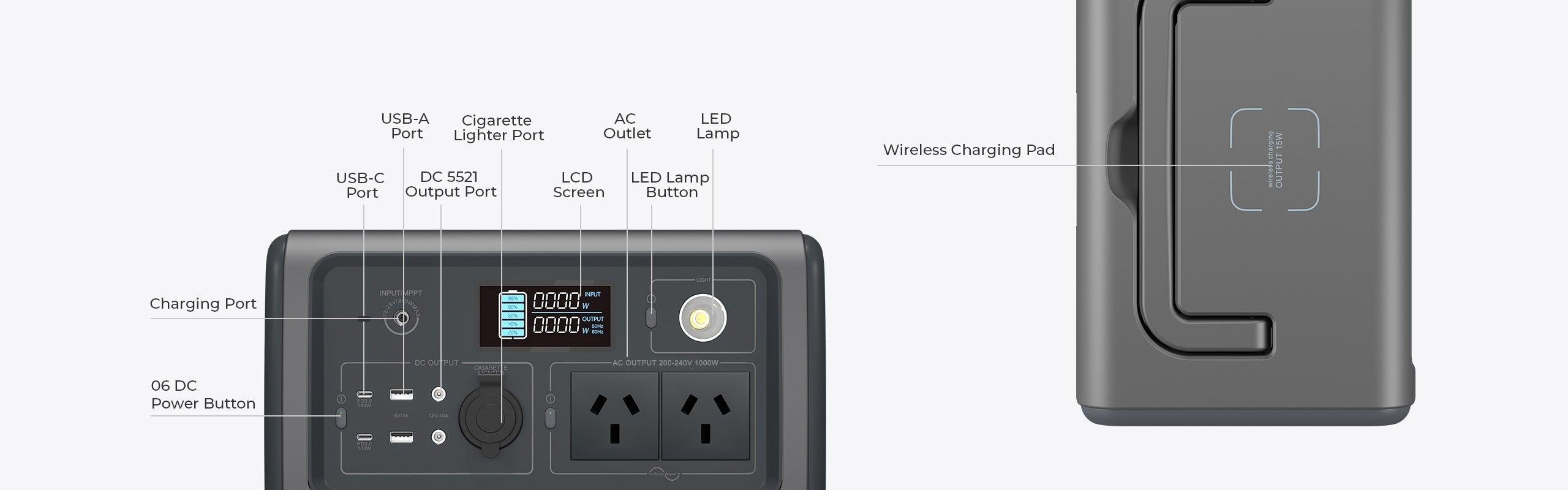 BLUETTI EB70 Portable Power Station 800W 716Wh LiFePo4 Battery with AU plug for Camping Outdoor Home Off-grid Black - John Cootes