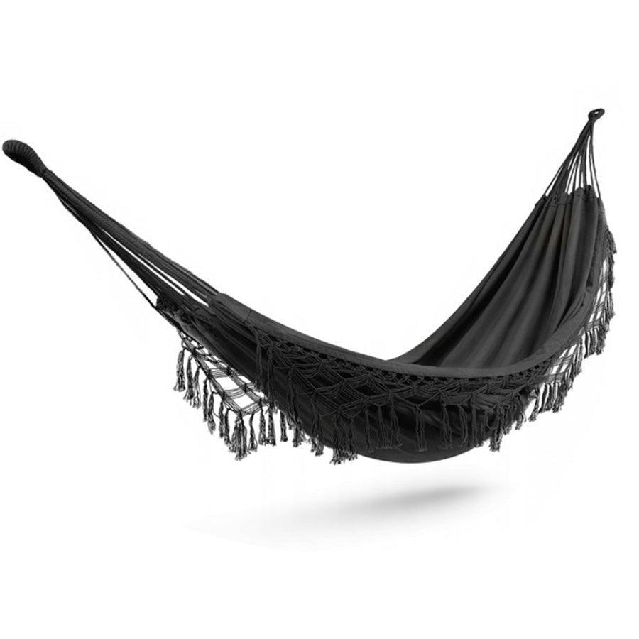 Boho Cotton Macrame Hammock-Black - John Cootes