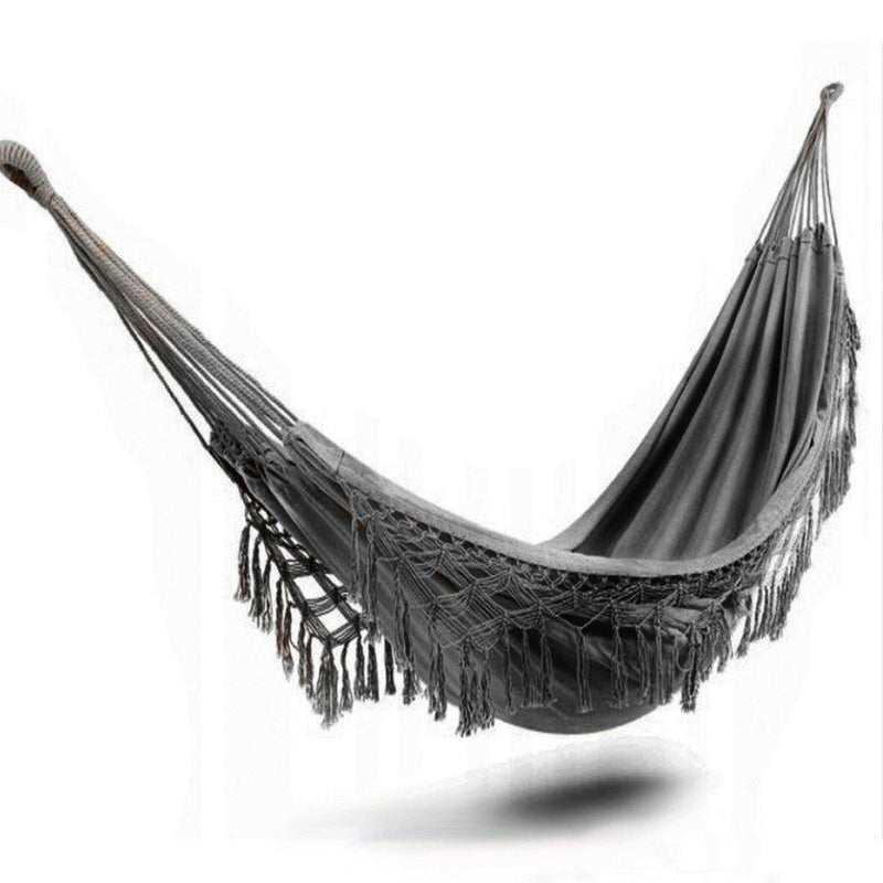 Boho Cotton Macrame Hammock-Dark Grey - John Cootes