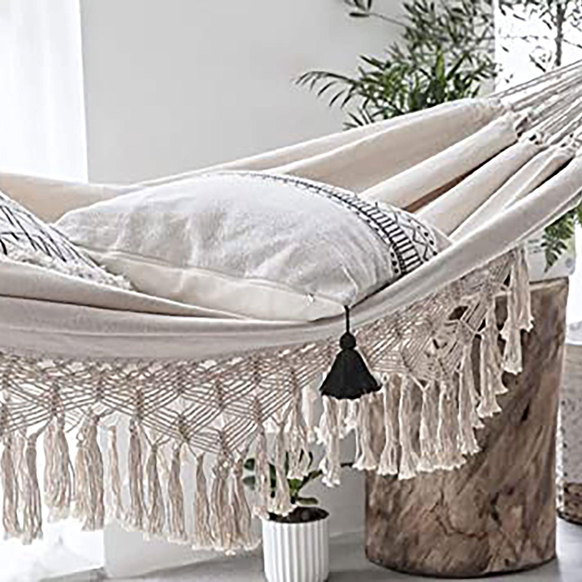 Boho Cotton Macrame Hammock-Natural - John Cootes