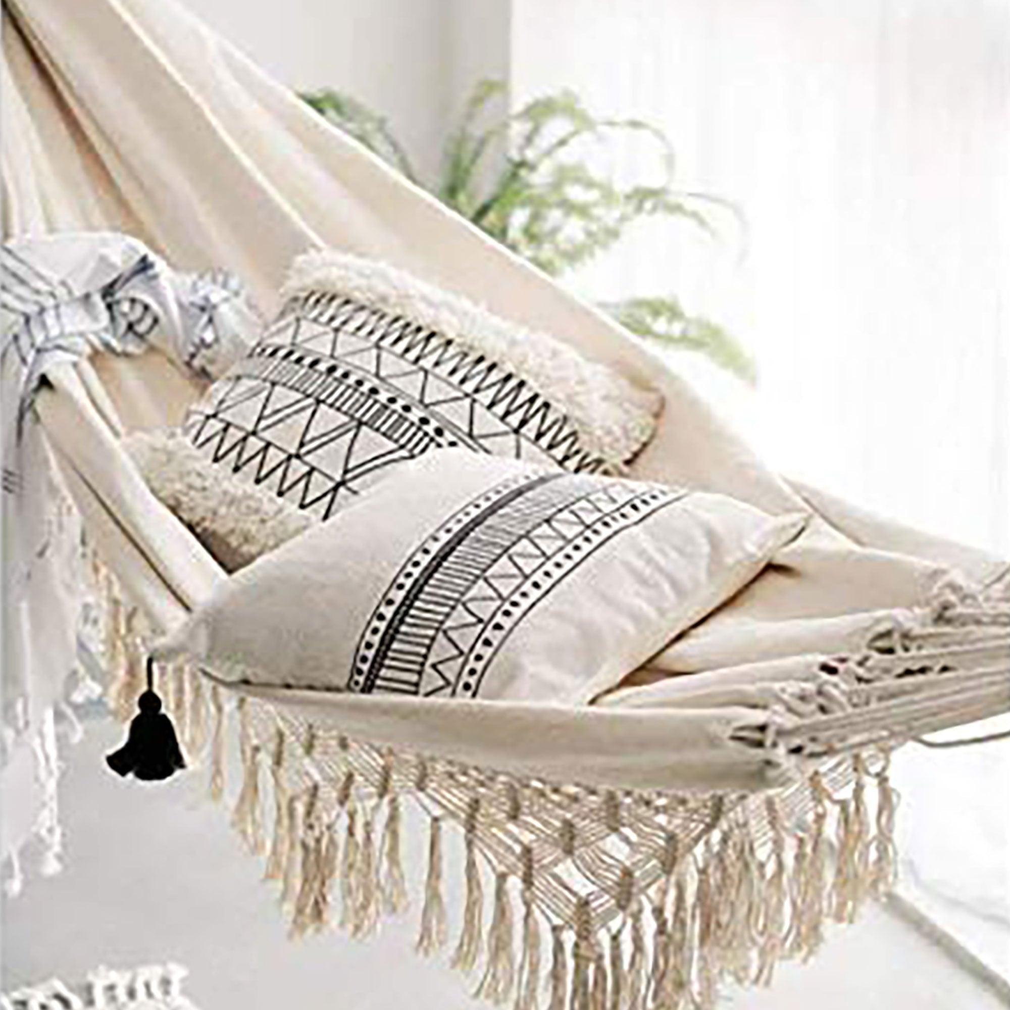 Boho Cotton Macrame Hammock-Natural - John Cootes