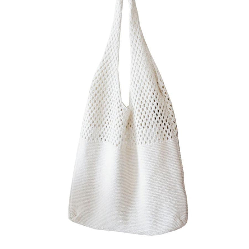 Boho Retro Shopping Bag-White - John Cootes