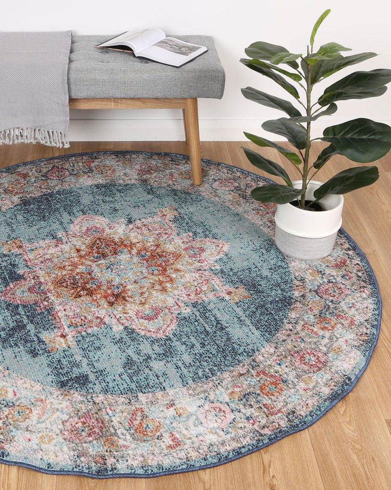 Brentwood Transitional Navy Rug 160x160cm - John Cootes