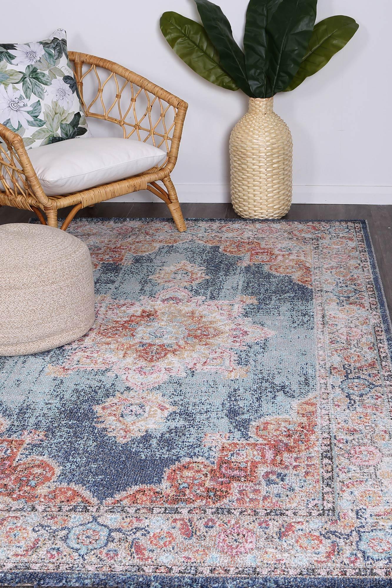 Brentwood Transitional Navy Rug 200x200cm - John Cootes