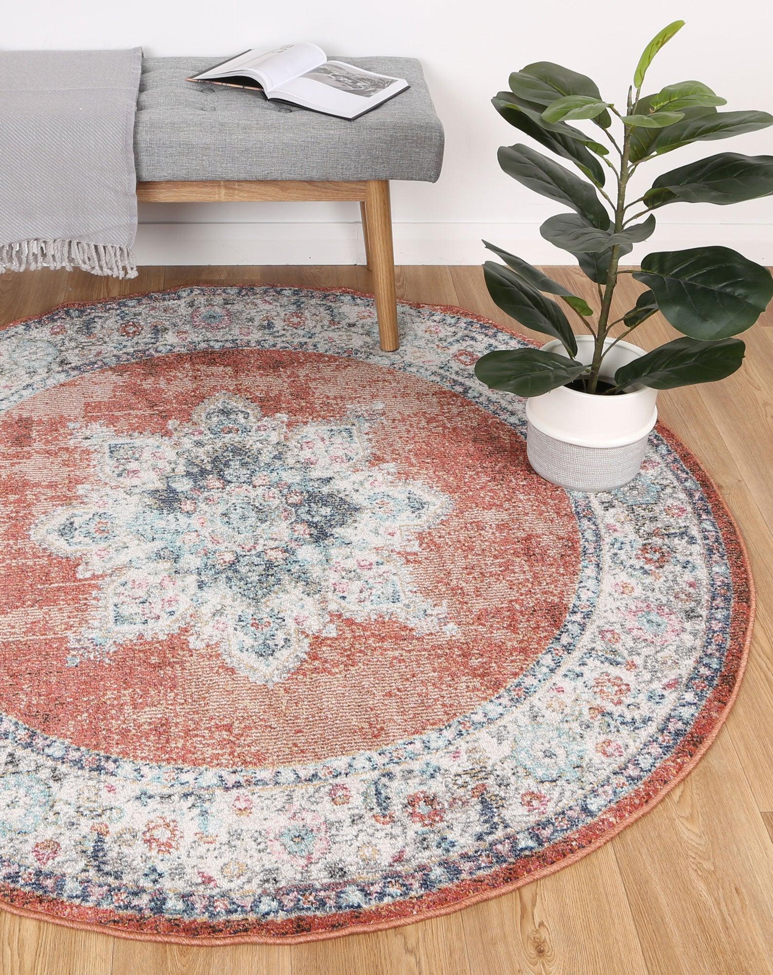 Brentwood Transitional Rust Rug 160x160cm - John Cootes