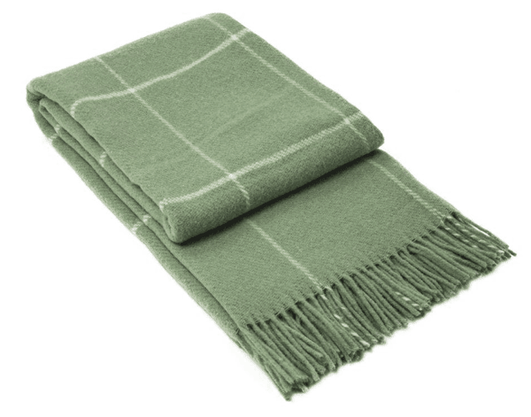 Brighton Throw - 100% NZ Wool - Sage Striped - John Cootes