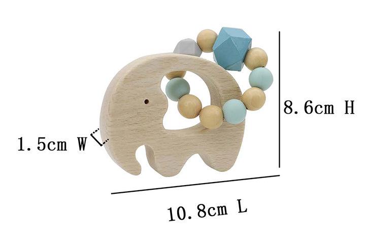 CALM & BREEZY ELEPHANT RATTLE WITH SILICONE BEAD - John Cootes