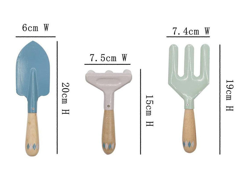 CALM & BREEZY KIDS GARDEN TOOL 3PCS SET BLUE - John Cootes