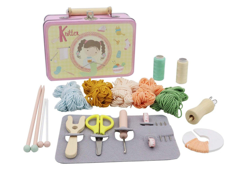 CALM & BREEZY KNITTING KIT IN TIN CASE CRAFT KIT - John Cootes